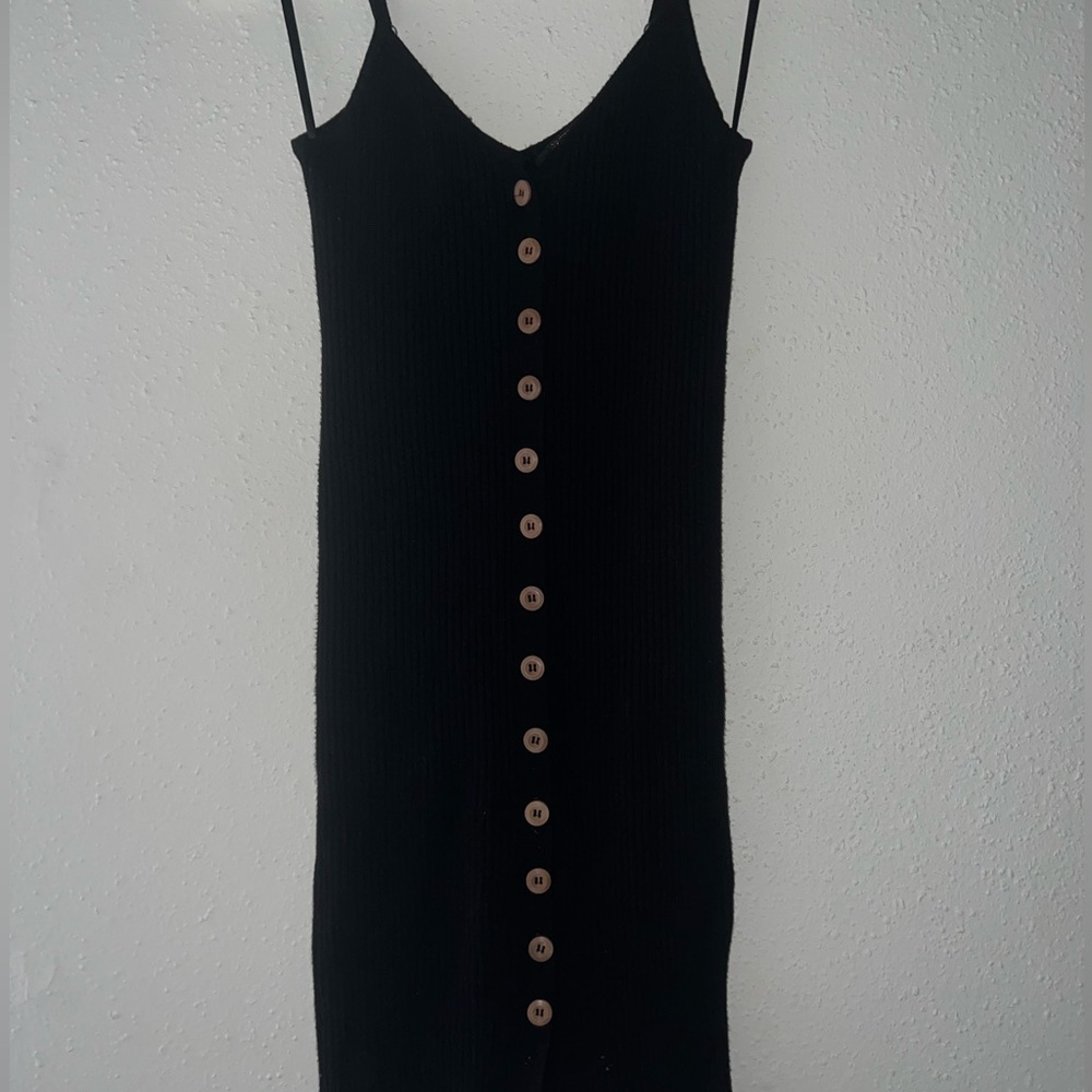 Black button up dress